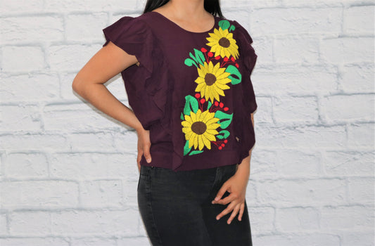 Mariposa Cut Top Deep Purple