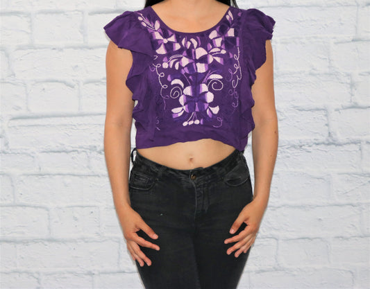 Mariposa Crop Top Purple