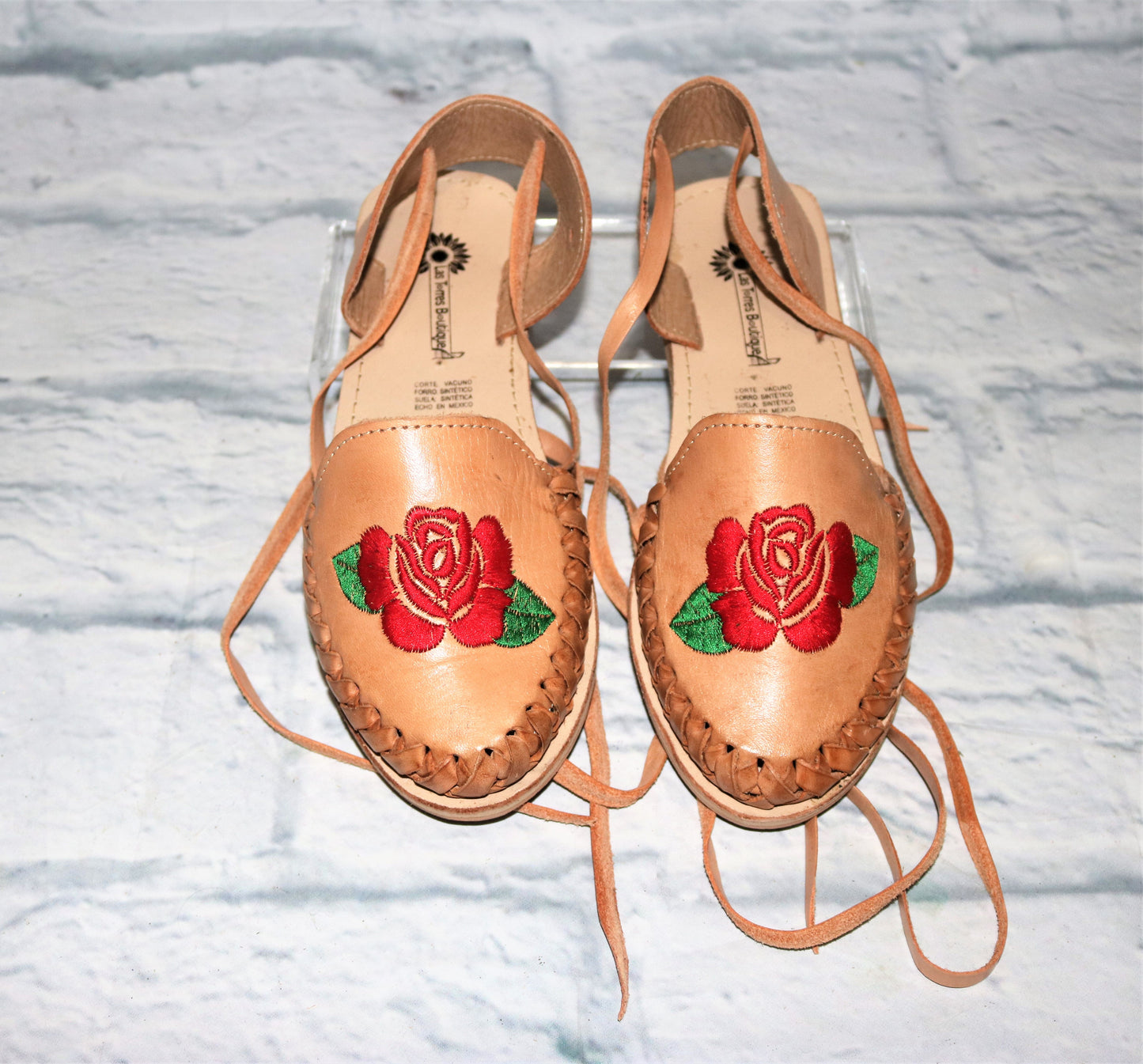 Rose Lace Up Sandals