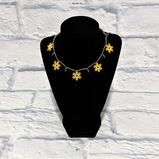 Orange flower necklace